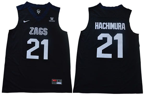 Men Gonzaga Bulldogs 21 Hachimura Black Nike NCAA Jerseys